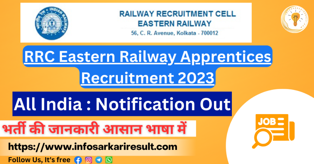 RRC Eastern Railway Apprentices Recruitment 2023