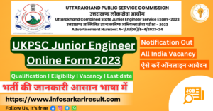 UKPSC Junior Engineer Online Form 2023