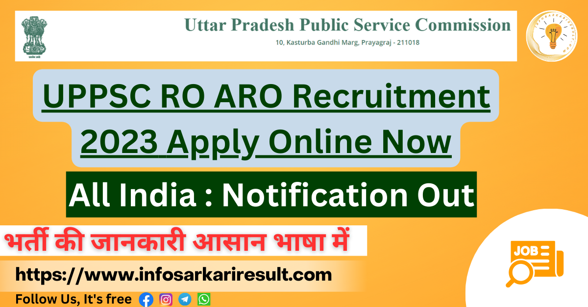 Uppsc Ro Aro Recruitment 2023 Notification Out Sarkari Result Latest 3359